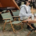 접이식 캠핑 의자 아웃도어 우드 로우 체어